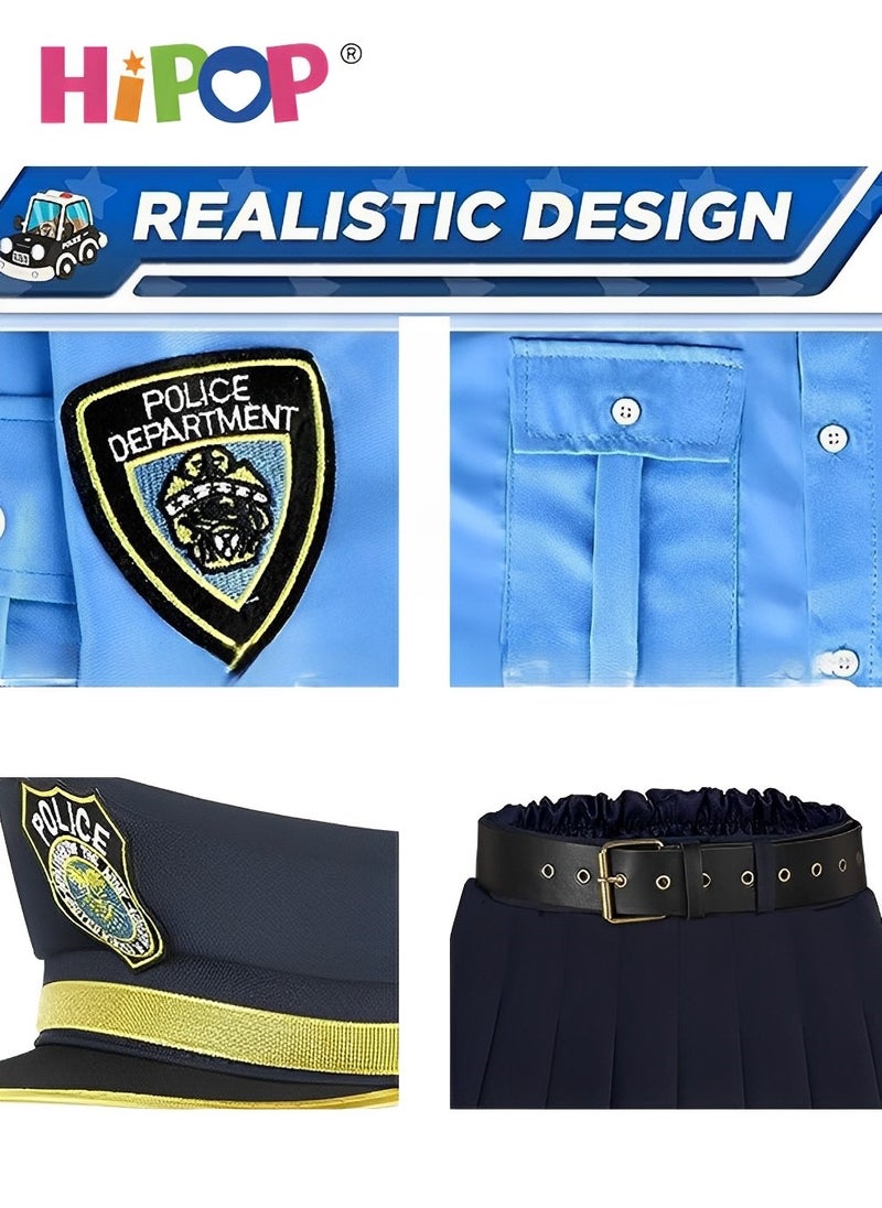 HIPOP - Police Costumes for Kids,Dress Up Include Clothes,Hat,Paging Machine,Handcuffs,Role Cosplay,Party Pretend Play for Kids - Image 1