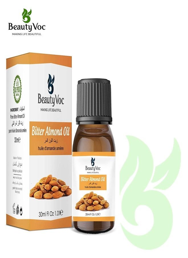 BEAUTY VOC - Bitter Almond Oil Nourish, Revitalize, and Transform, Enriched Fatty Acids, Vitamins, and Antioxidants Moisturizes and Revitalizes the Skin, Hair Growth, and Imparts Natural Glow. 30ml - Image 1