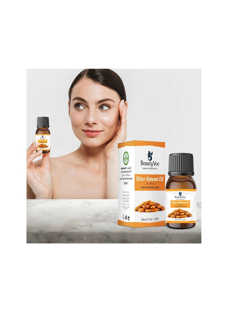 BEAUTY VOC - Bitter Almond Oil Nourish, Revitalize, and Transform, Enriched Fatty Acids, Vitamins, and Antioxidants Moisturizes and Revitalizes the Skin, Hair Growth, and Imparts Natural Glow. 30ml - Image 1