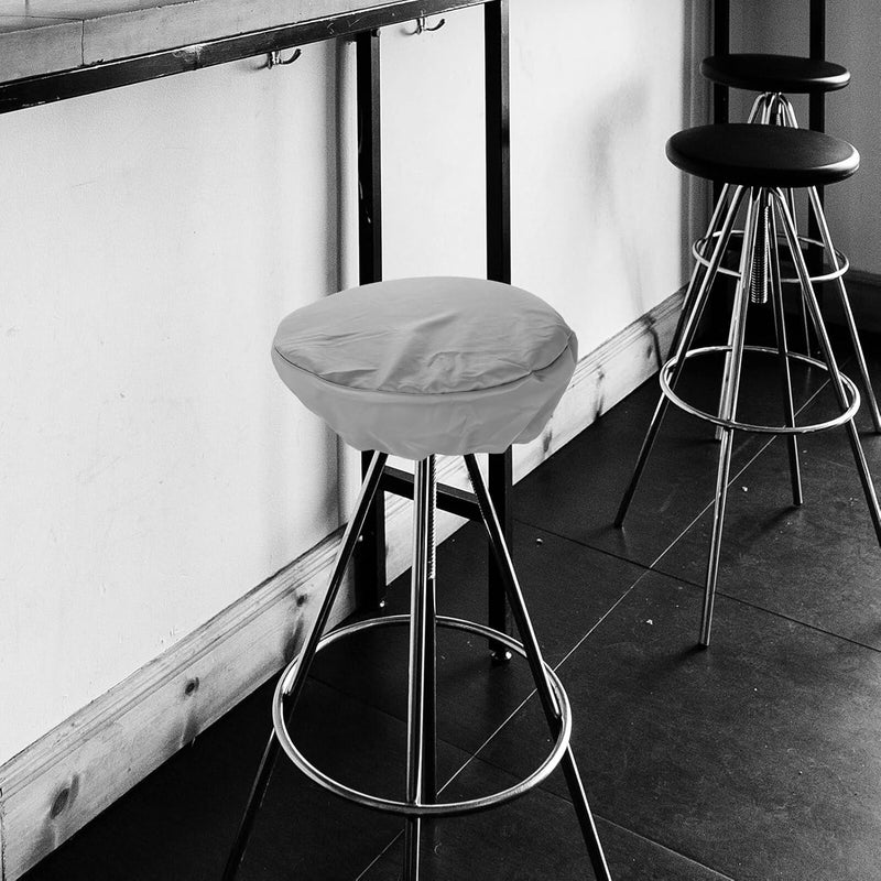 Bar Stool Cover and Cushion Slipcover, Waterproof and Oil-Resistant Gray Fabric, Washable Seat Protector for Kitchen, Bar, Dining Room, Suitable Round Stools and Office - Image 4