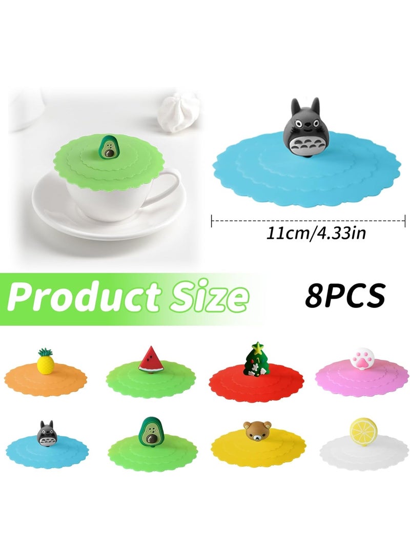 مجموعة أغطية أكواب مرنة من السيليكون مكونة من 3 قطع، للمشروبات، للأكواب الزجاجية وأكواب القهوة والشاي والمشروبات القابلة لإعادة الاستخدام، مضادة للتلف - متعددة الاشكال - Image 3