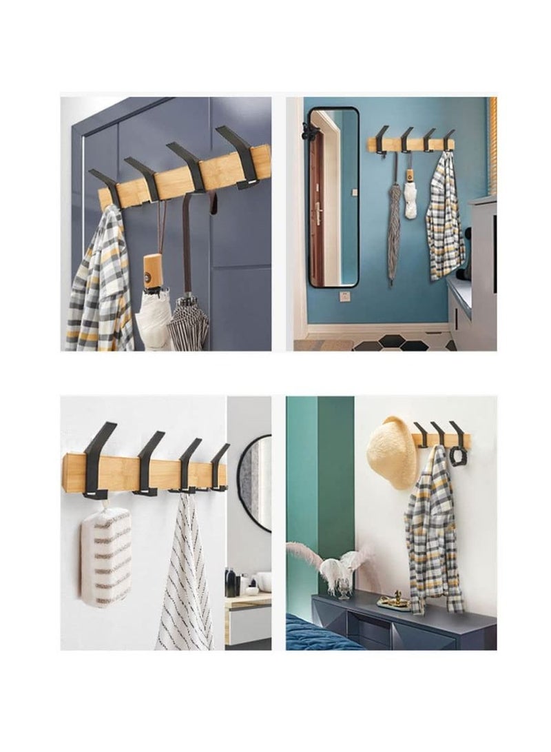 SYOSI Wooden Coat Rack Wall Mounted, Aluminum Wall Mounted Coat Hook Wall Mounted Coat Rack Home Decor Coat Hook Durable Wooden Wall Coat Rack Wall Decor Coat Rack for Hanging Coats, Hats, Bags, Keys  - Image 5