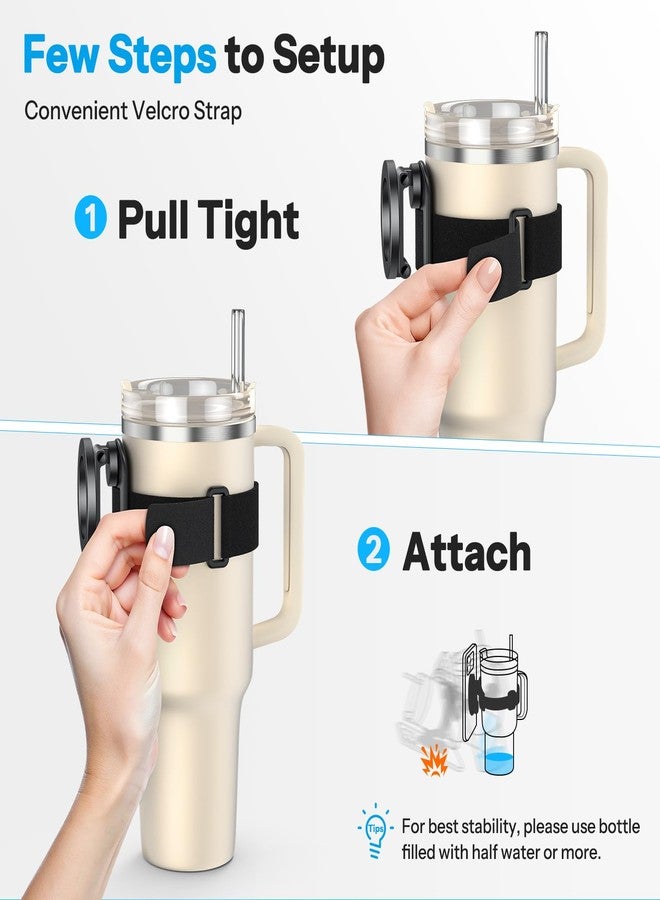 OMOTON Magnetic Phone Holder for Magsafe, 360° Rotation with 2 Velcro Straps, Strong Magnets Compatible with 30oz Stanley 16-64 oz Bottle, Gym Equipment, Steering Wheel & Stroller - Image 4