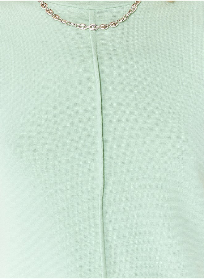 trendyol - Mint Viscose/Soft Fabric Fitted Stretchy Knitted Blouse TWOSS24BZ00432 - Image 1