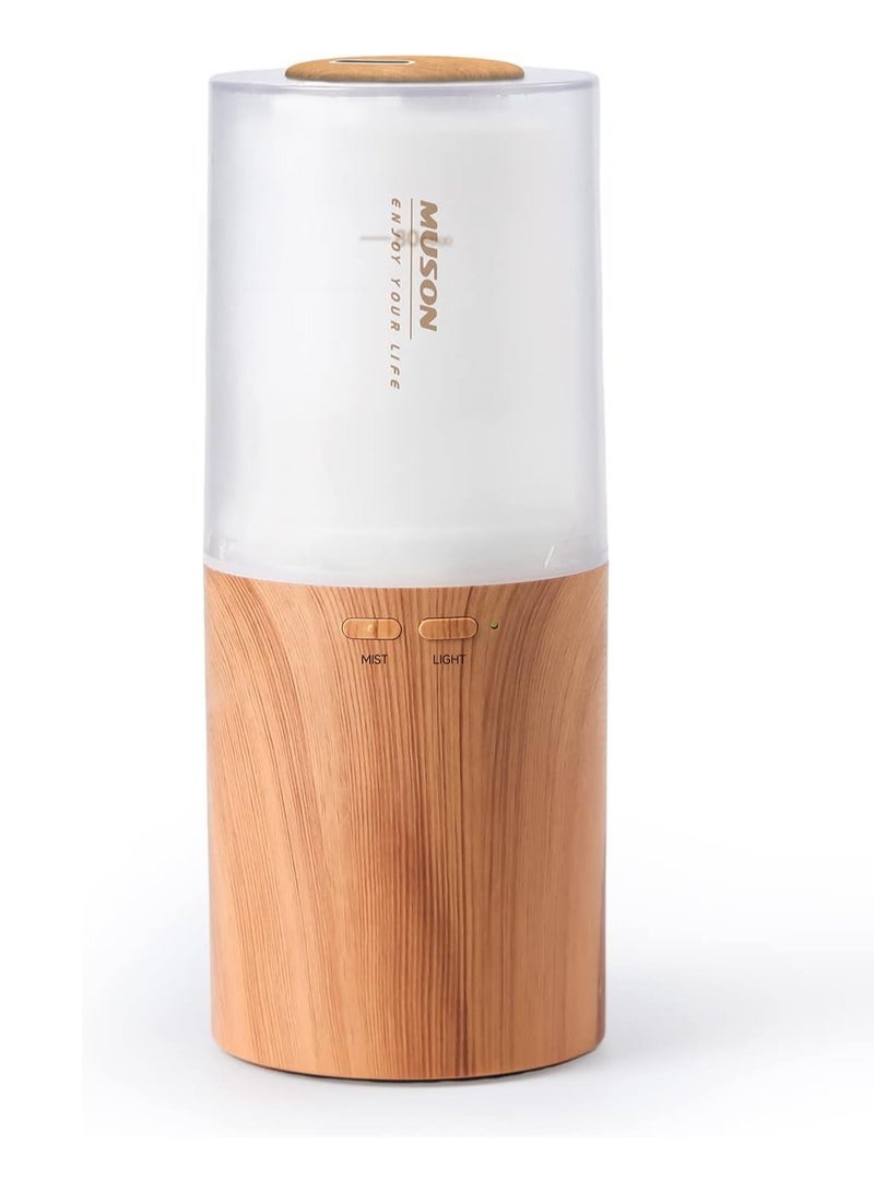 MUSON Mini Essential Oil Diffuser Aroma Cool Mist Humidifier for Car Office Sleep Travel, Ultrasonic Aromatherapy Diffuser with Warm Night Light, Ultra Quiet/Auto Shutoff/USB Powered  - Image 1