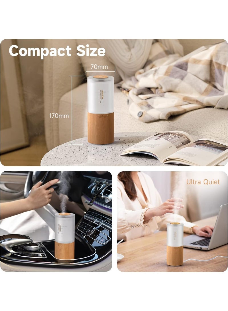 MUSON Mini Essential Oil Diffuser Aroma Cool Mist Humidifier for Car Office Sleep Travel, Ultrasonic Aromatherapy Diffuser with Warm Night Light, Ultra Quiet/Auto Shutoff/USB Powered  - Image 3