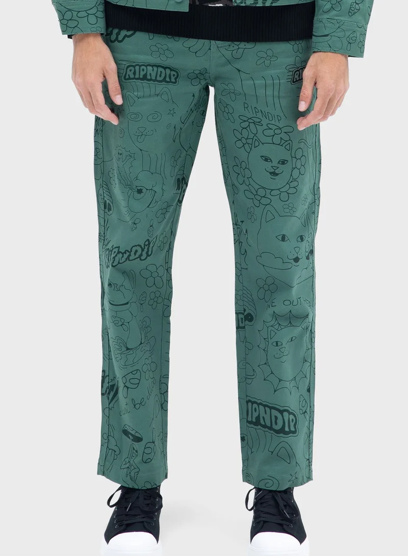 RIP N DIP Scribble Twill Sweatpants