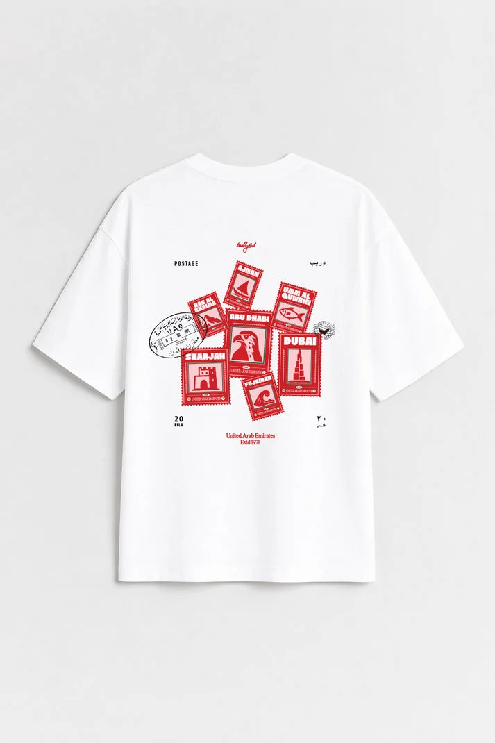 Terribly Real POSTAGE - The Emirates Edition | White T-Shirt