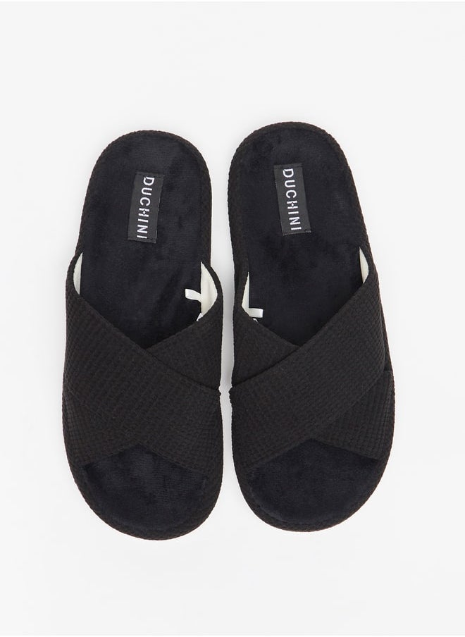 DUCHINI Men Textured Bedroom Slide Slippers  - Image 3