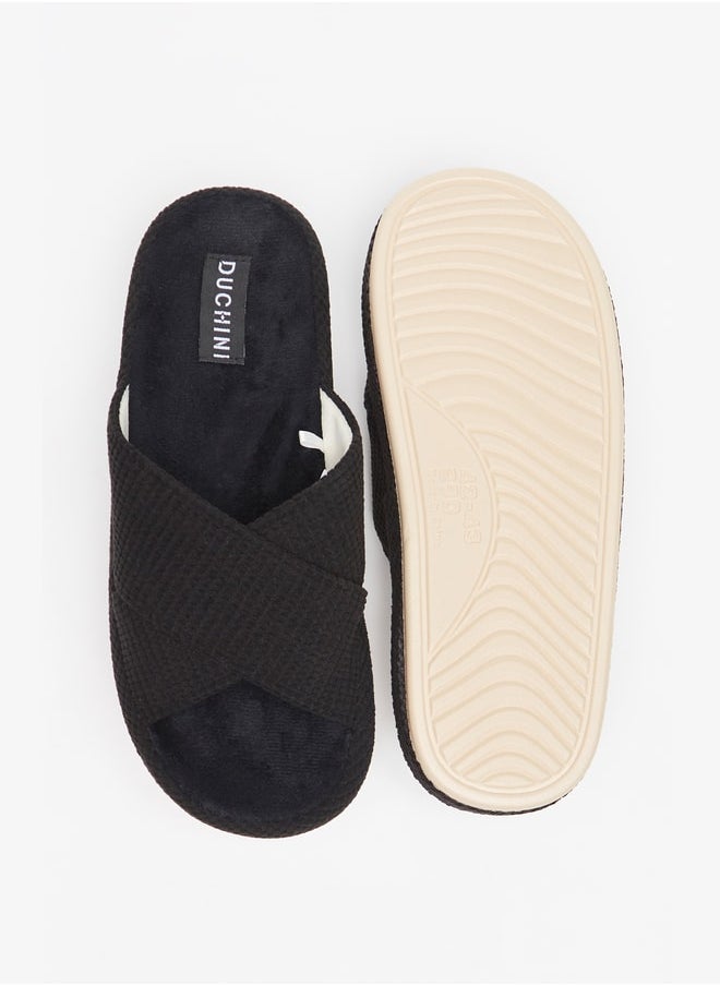 DUCHINI Men Textured Bedroom Slide Slippers  - Image 4