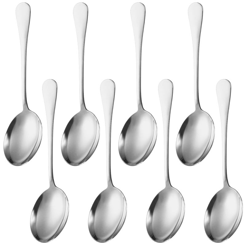 Large Stainless Steel Serving Spoons 8 Pcs Set For Buffet Catering And Parties - Image 2