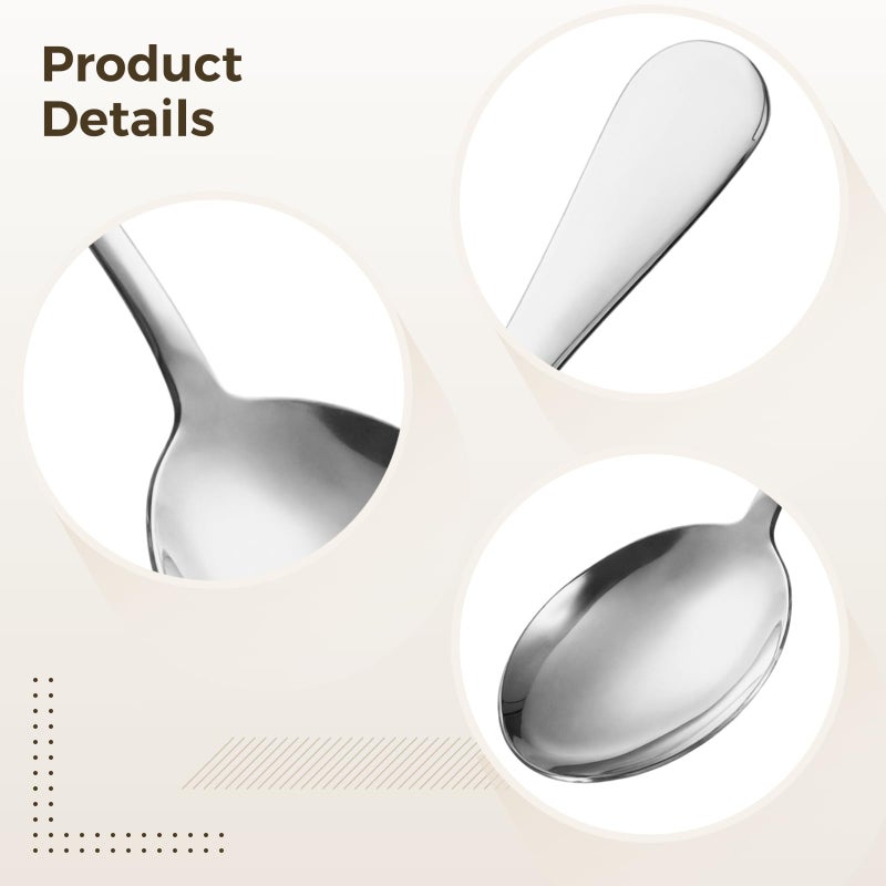 Large Stainless Steel Serving Spoons 8 Pcs Set For Buffet Catering And Parties - Image 5