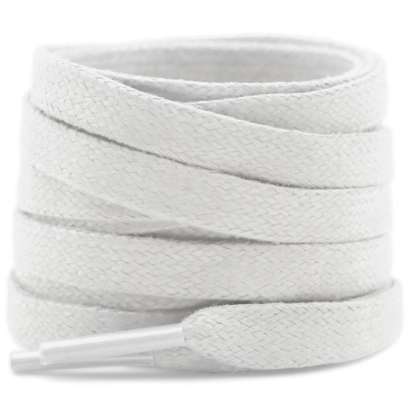 YFINE Flat Waxed Shoe Laces Sneakers White Shoelaces for MenWomen Boot 2 Pair 31 Inch - Image 2