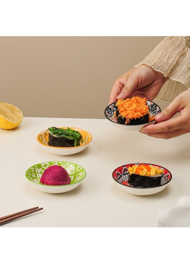 هومستر 6 حزم 3 أوقية صغيرة السيراميك الغمر الأطباق البوهيمية ملونة الغمر صلصة طبق لطيف صلصة الصويا الأطباق للسوشي، الأطباق الجانبية، الكتشاب، التوابل، وجبة خفيفة، حفل الشواء - Image 5