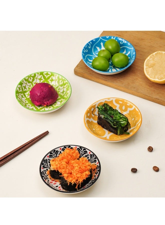 هومستر 6 حزم 3 أوقية صغيرة السيراميك الغمر الأطباق البوهيمية ملونة الغمر صلصة طبق لطيف صلصة الصويا الأطباق للسوشي، الأطباق الجانبية، الكتشاب، التوابل، وجبة خفيفة، حفل الشواء - Image 3