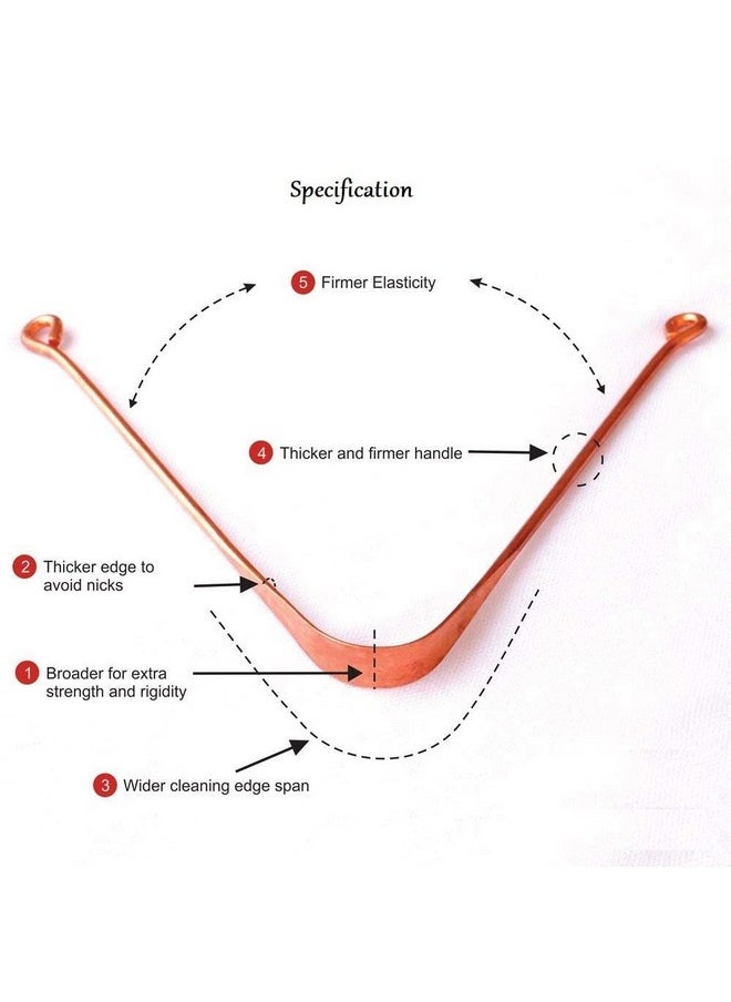 WHOLELIFEOBJECTS Pure Copper Tongue Scraper Cleaner | Perfect Surgical Tongue Scraper | Best Remedy for Bad Breath | Maintains Oral Hygiene| Flexible Handle and Comfortable Grip - Set of 4 Pieces  - Image 2