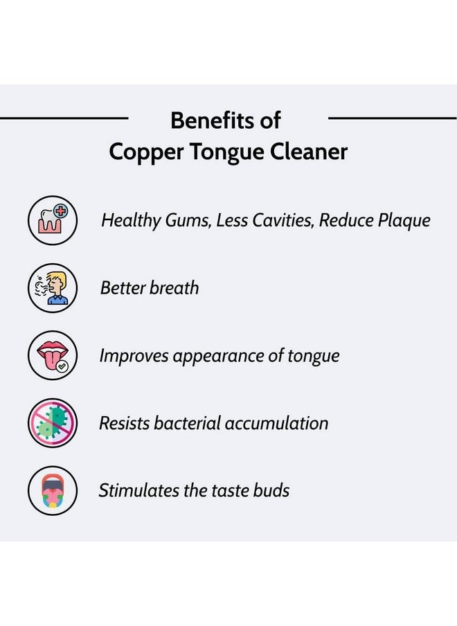 WHOLELIFEOBJECTS Pure Copper Tongue Scraper Cleaner | Perfect Surgical Tongue Scraper | Best Remedy for Bad Breath | Maintains Oral Hygiene| Flexible Handle and Comfortable Grip - Set of 4 Pieces  - Image 5