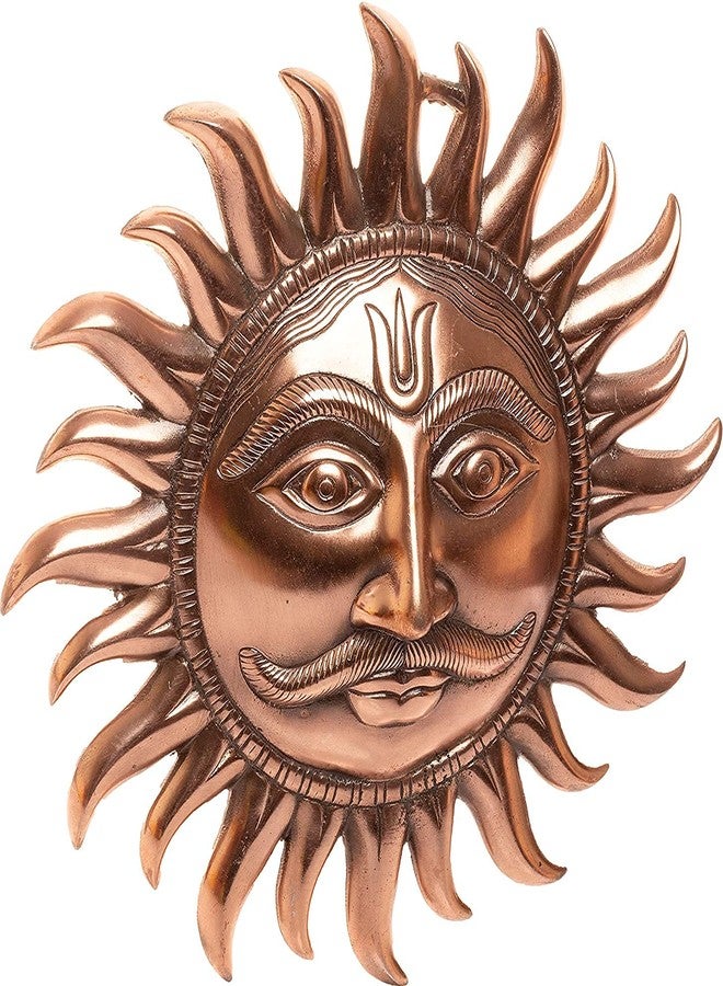 Welfic Wall Hanging Vastu Big Size Wall Art Motivational Sun Surya Copper Wall Hangings for Home Offices (Bronze) - Image 3