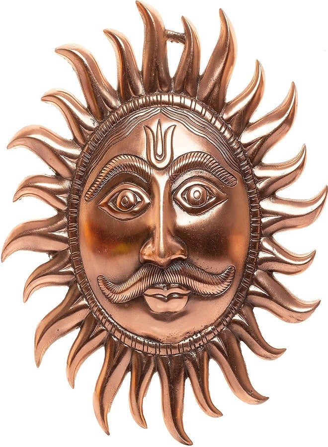 Welfic Wall Hanging Vastu Big Size Wall Art Motivational Sun Surya Copper Wall Hangings for Home Offices (Bronze) - Image 1
