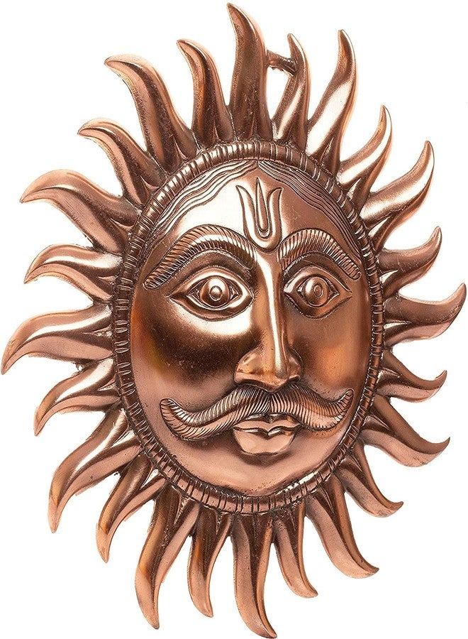 Welfic Wall Hanging Vastu Big Size Wall Art Motivational Sun Surya Copper Wall Hangings for Home Offices (Bronze) - Image 2