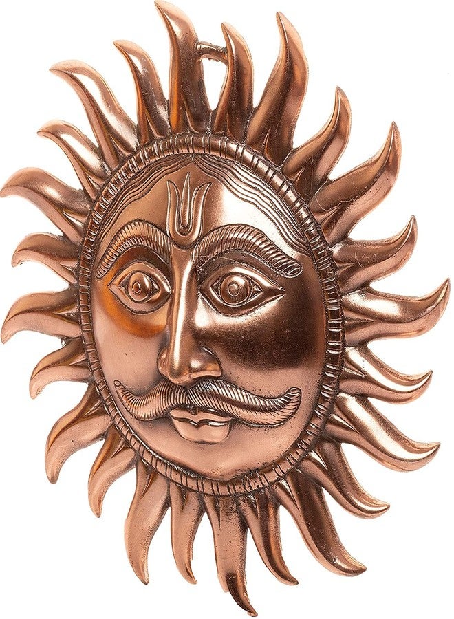 Welfic Wall Hanging Vastu Big Size Wall Art Motivational Sun Surya Copper Wall Hangings for Home Offices (Bronze) - Image 4