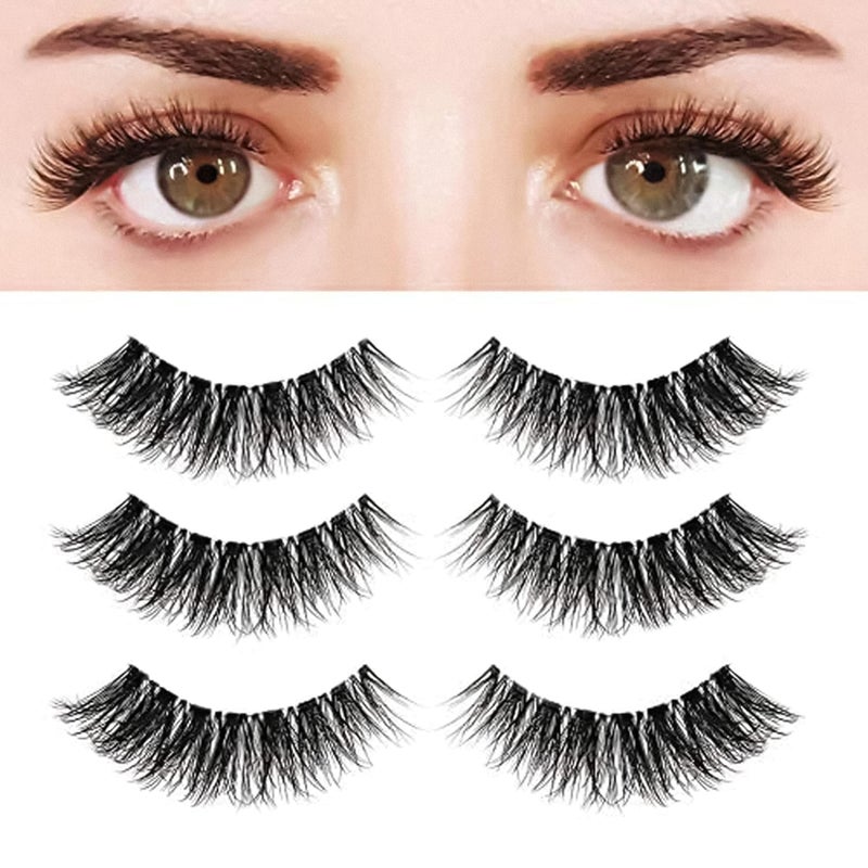 BEPHOLAN Eyelashes Natural Look False Lashes - Bepholan Fake Eyelashes 5D Super Fluffy False Eyelashes Clear Band Wispy Lashes 3-Pack Faux Mink Lashes(XMZ92) - Image 1