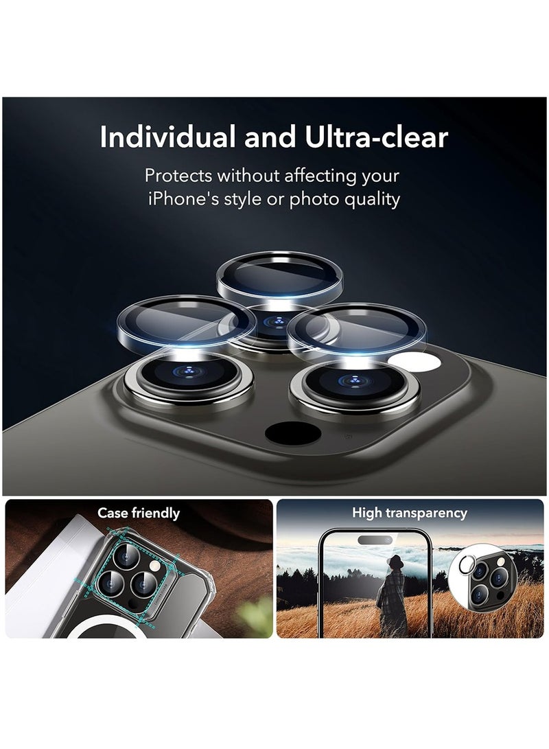 لحامي شاشة iPhone 15 Pro Max مكون من 3 حماة للشاشة من الزجاج المقوى ومجموعة واحدة من حماة عدسة الكاميرا. تمتاز بحواف منحنية بزاوية 2.5D ومقاومة للخدوش - Image 4