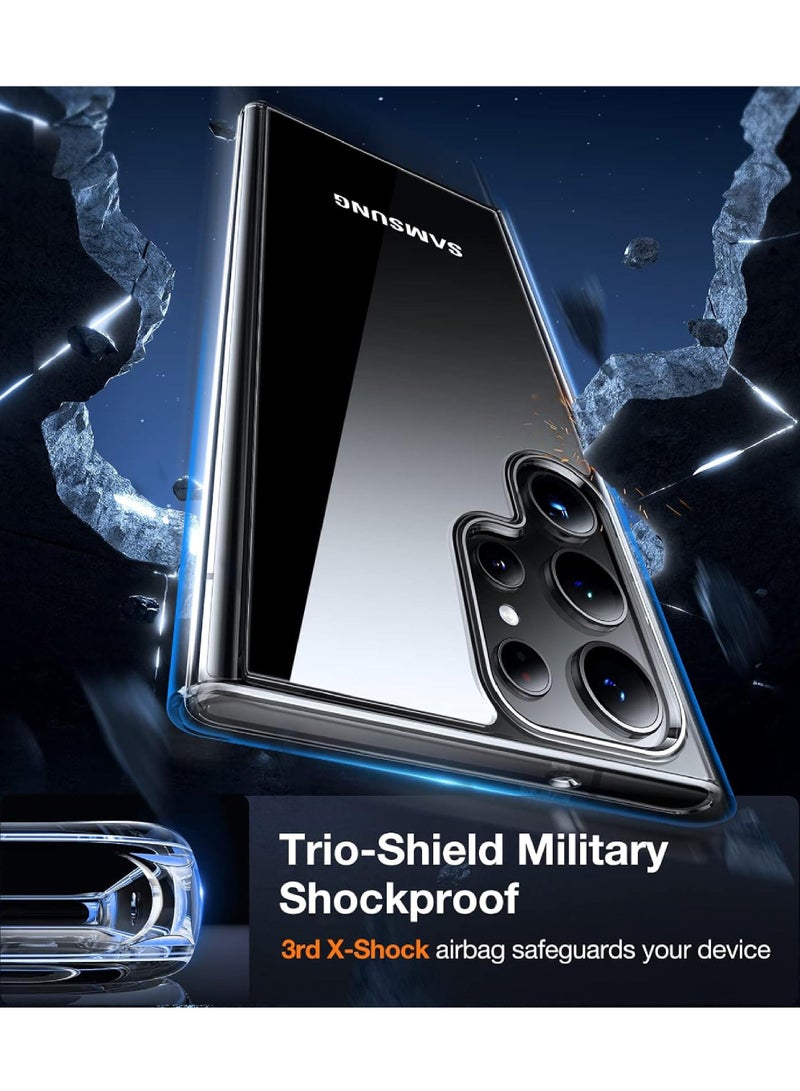 روك بو الماس واضحة تصميم سامسونج غالاكسي S24 الترا الهاتف المحمول حالة [ لا صفراء ] [ العسكرية المضادة إسقاط ] بجد مرة أخرى لينة رقيقة جدا الهاتف المحمول حالة صدمة - Image 3