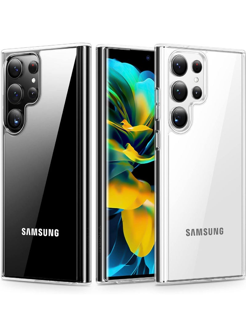 روك بو الماس واضحة تصميم سامسونج غالاكسي S24 الترا الهاتف المحمول حالة [ لا صفراء ] [ العسكرية المضادة إسقاط ] بجد مرة أخرى لينة رقيقة جدا الهاتف المحمول حالة صدمة - Image 1