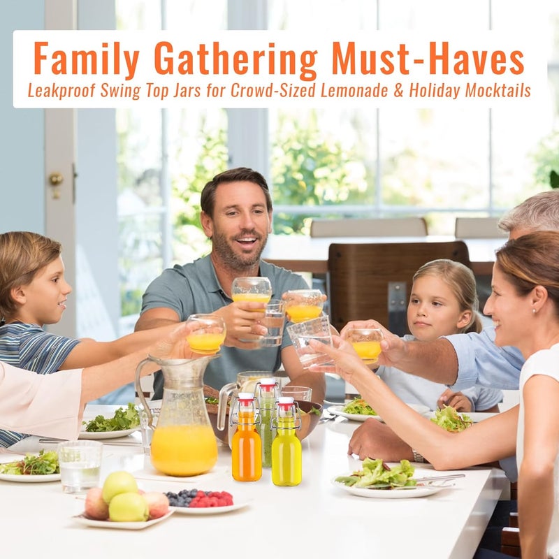 SZUAH 4 oz Flip Top Glass Bottle 12Pack, Swing Top Glass Bottles with Stopper for Home Brewing, Various liquids, Syrup Vanilla Extract,Brew Beer, 120ml Clear Air Tight Bottles (4 fl.oz, 12Pack) - Image 3