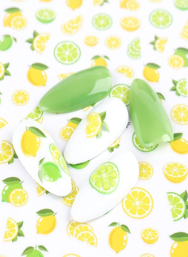 Macute Summer Nail Art Stickers 3D Fruit Self Adhesive Nail Stickers Nail Art Supplies Avocado Strawberry Cherry Pineapple Lemon Fruit Nail Decals 3D Small Fresh Nail Decorations Set for Women (6 Sheets) - Image 4