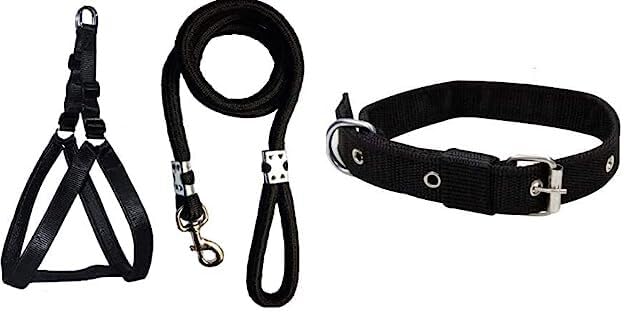 Agirav Dog Combo Pack of Harness, Neck Collar Belt and Rope Set (Black, Medium, Waterproof, Rope Size 1.5M-2M) (Red) - Image 3