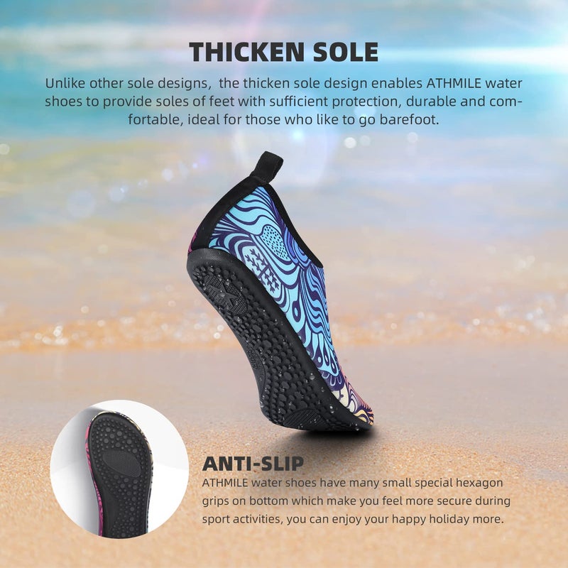 ATHMILE Water Shoes for Women Men Quick-Dry Aqua Socks Swim Beach Barefoot Yoga Exercise Wear Sport Accessories Pool Camping Must Haves Adult Youth Size - Image 3