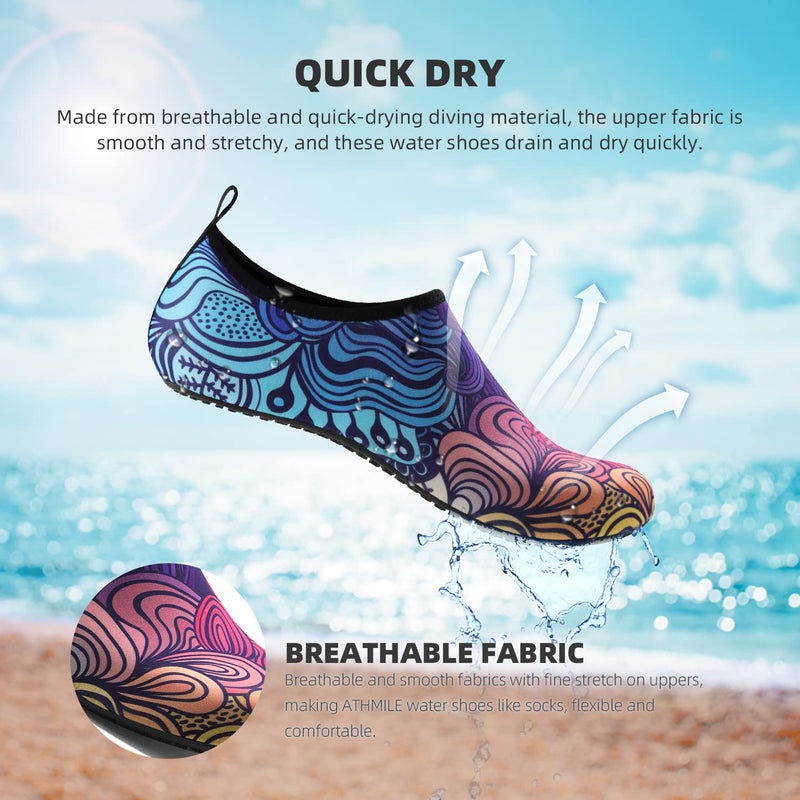 ATHMILE Water Shoes for Women Men Quick-Dry Aqua Socks Swim Beach Barefoot Yoga Exercise Wear Sport Accessories Pool Camping Must Haves Adult Youth Size - Image 5