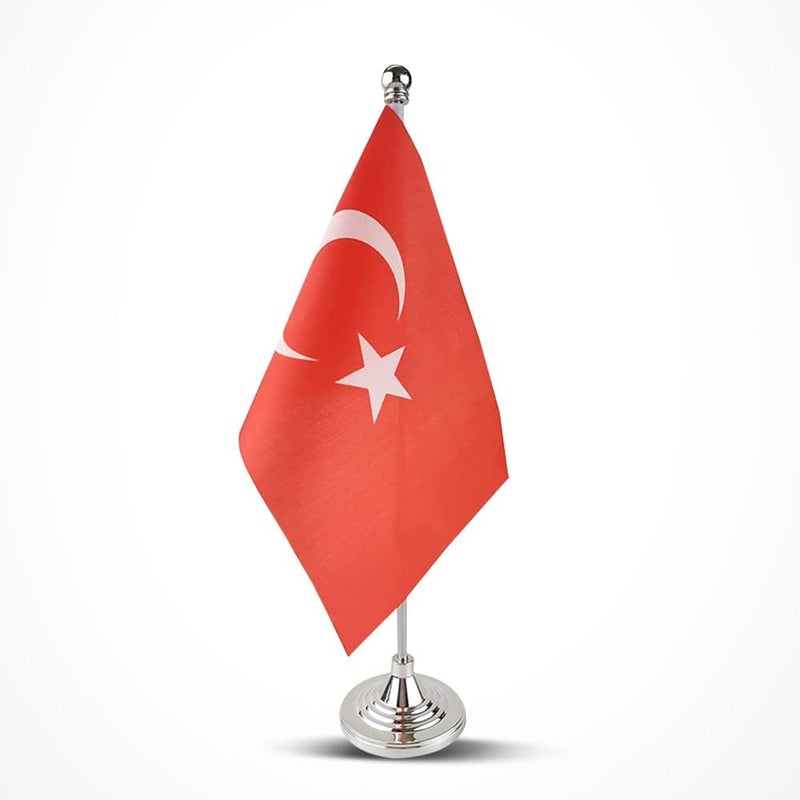 mflagperft Turkey Flag Turkish Flags, Small Mini Turkish Desk Flag, Used for Table Office Classroom Home Patriotic Events Decorations - Image 1