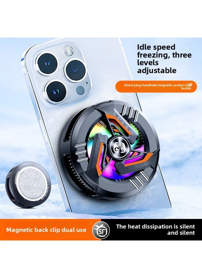 Generic 2023 Semiconductor Mobile Phone Cooler X65 Ice Cooling Device 3 Levels Power Back Clip Magnetic Suction Fast Cooling-Color:Fs28 Icing Standard Live Broadcast Model  - Image 1