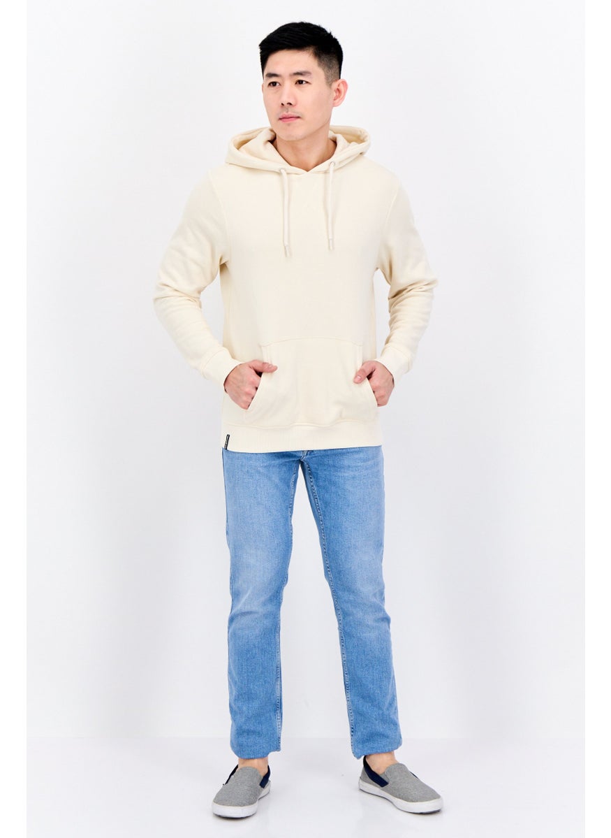 Threadbare Men Hooded Plain Long Sleeves Hoodies, Ivory  - Image 4