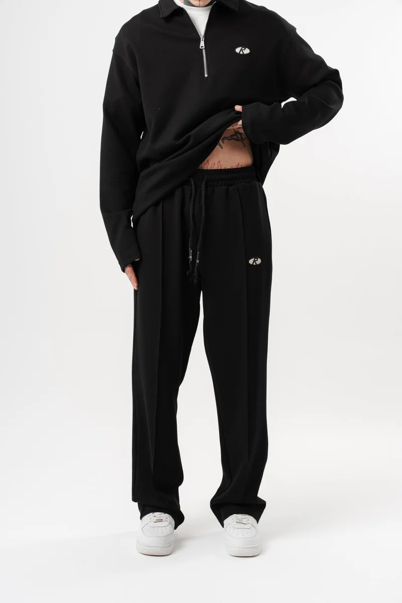 ريسباير بنطلون رياضي رجالي واسع (Baggy) من المودال (Modal) لون أسود