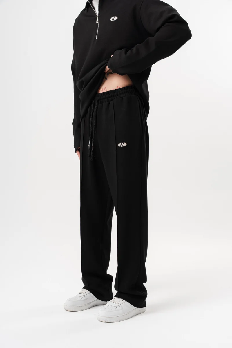 ريسباير بنطلون رياضي رجالي واسع (Baggy) من المودال (Modal) لون أسود