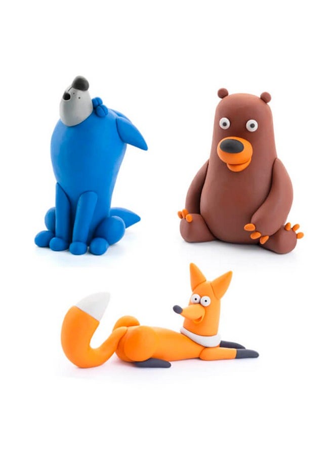 Fat Brain Toys Hey Clay Forest Animals, Air Dry Clay Kit with Interactive App for Kids & Tweens, Modeling Clay and Crafts Set