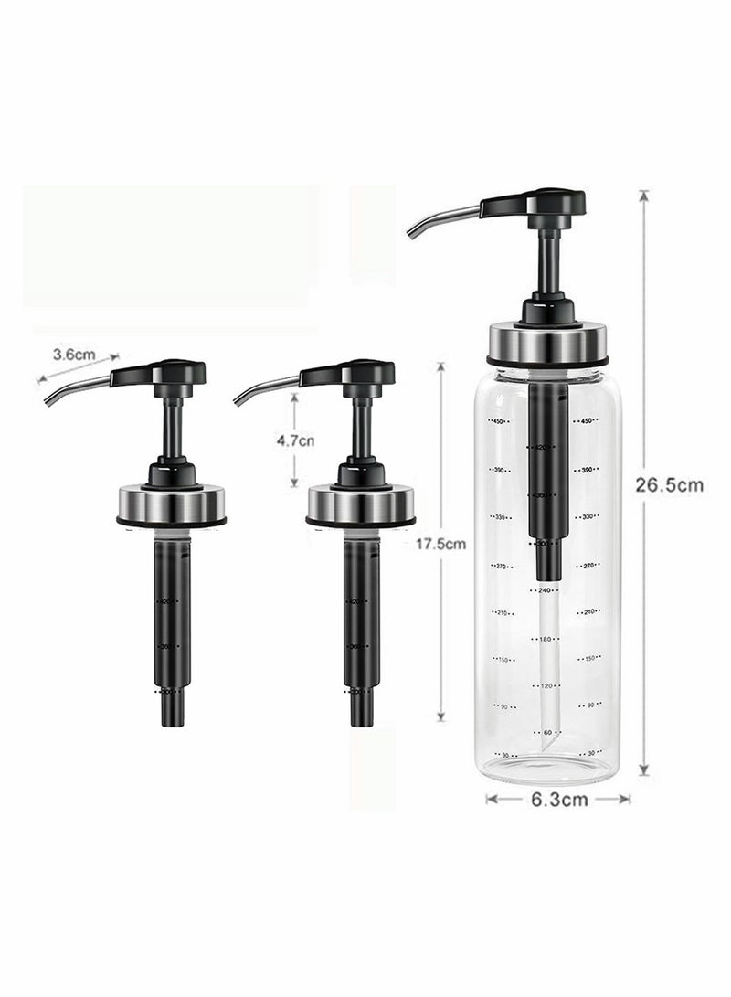 Sauce Squeeze Bottle 2 Pack No Drip Glass Condiment Ketchup Salad Dressing Honey Oil Presser 17 Ounce Big Olive Dispenser Set for Kitchen and BBQ  - Image 5