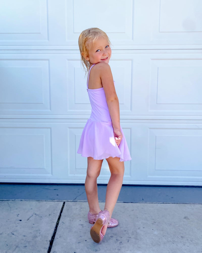 Stelle Toddler Ballet Leotards for Girls,Dance Leotard for Girls,Camisole Toddler Ballet Outfit for Studio Outdoor Daily Wear, Purple 3-4T - Image 2