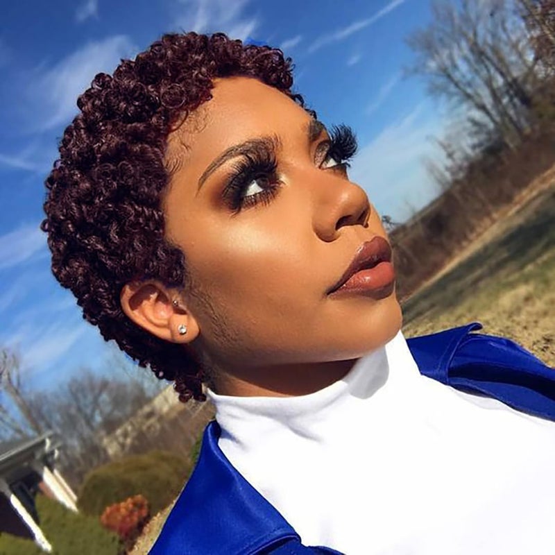 Short Pixie Curly Wigs for Black Women Synthetic Short Wigs for Black Women Short Afro Curly Wigs for Women Qingchengxp9641C