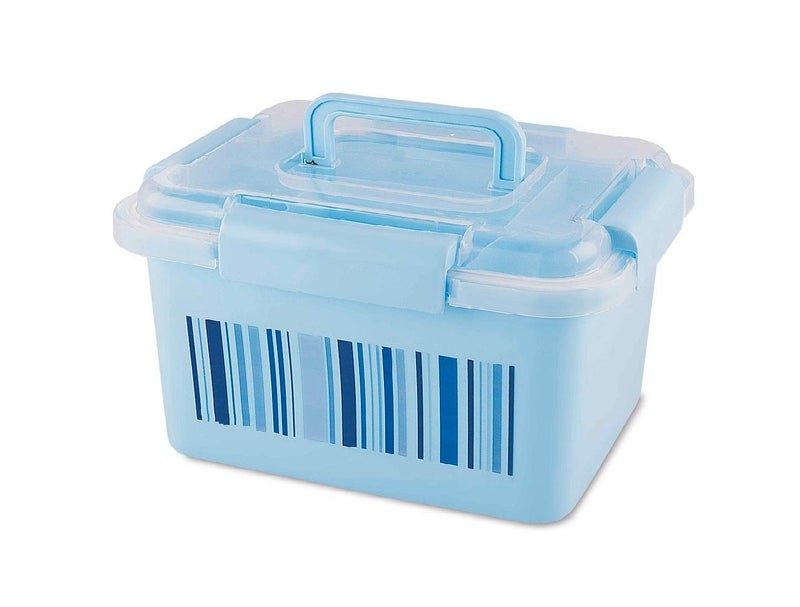 aaKaR Plastic Sonal Multi Purpose Storage Box Medical Box First Aid Jewelry Medium Blue Rectangular - Image 1