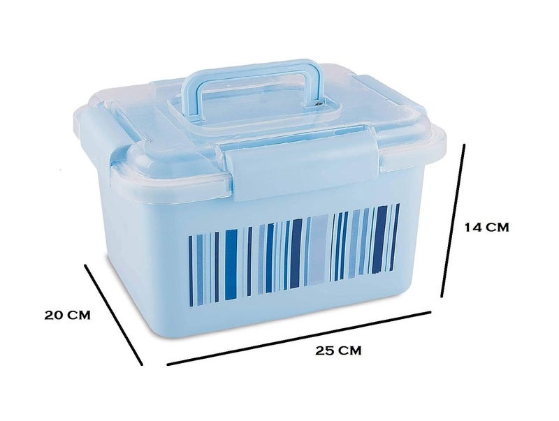 aaKaR Plastic Sonal Multi Purpose Storage Box Medical Box First Aid Jewelry Medium Blue Rectangular - Image 2