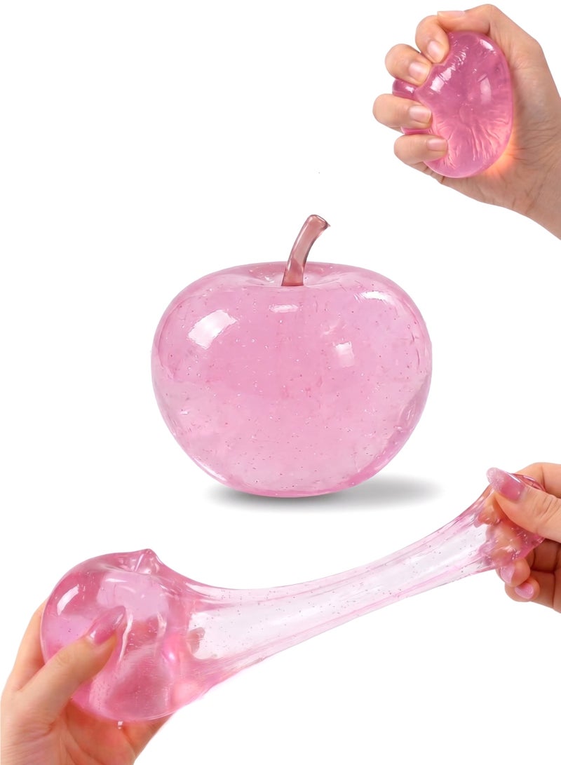 REZZOSS Apple Squishy 6cm Handmade Squeeze Toy – Non-Sticky Glutinous Stress Relief Fidget Ball for Adults & Kids | Translucent Gel Apple Squishy for Focus & Anxiety Relief | Best Unique Birthday Gift, Office Desk Accessory & Party Favor - Image 1