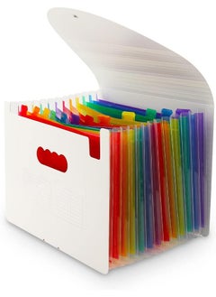 Generic File Organizer, 24 Pockets Expanding File Folders, According File Organizer Portable Document Organizer with Blank Labels for Home Office (White)  - Image 1