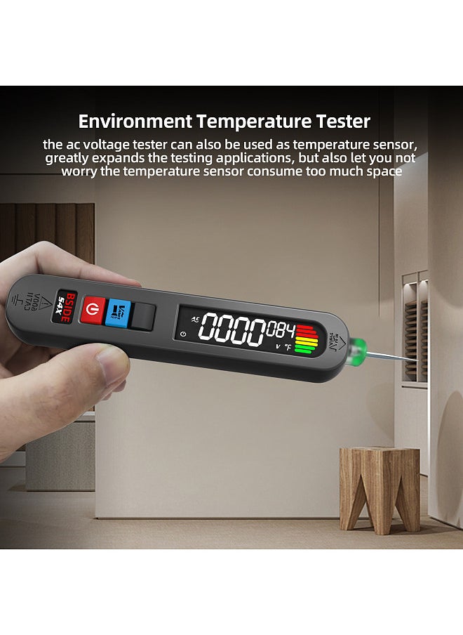 S4X Digital 12-300V AC Voltage Tester Power Line Leakage Detector Electric Leakage Detect Pen EBTN Display Circuit Continuity Test Pen with NCV Voltage Sensing Live Wire Check Functions