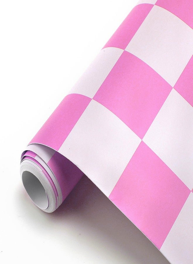 Drydiet ورق جدران Drydiet Retro Checkered Peel and Stick، ورق جدران عتيق قابل للإزالة من السبعينيات، ديكور رقعة الشطرنج لخزانة الحمام (وردي، 9.8 × 15.75 بوصة) - Image 2