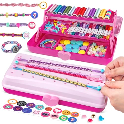 TingingYuli Friendship Bracelet Making Kit for Girls 812 DIY String Bracelet Maker with 3Layer Storage Box Arts and Crafts for Kids Ages 612 Easter Christmas Birthday Gift Set - Image 1
